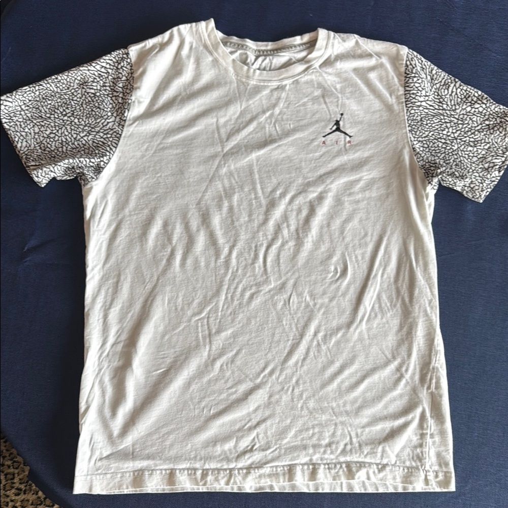 Jordan White and Black Short Sleeve Tee